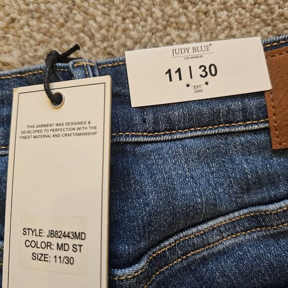 Judy Blue JB82443 Trouser Hem Flare High Waist Jeans NWT - Picture 3 of 7